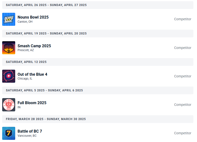 tourney schedule for mar/apr